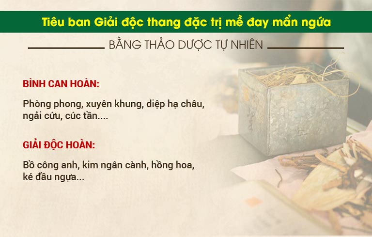 Bài thuốc Tiêu ban Giải độc thang đặc trị mề đay, mẩn ngứa